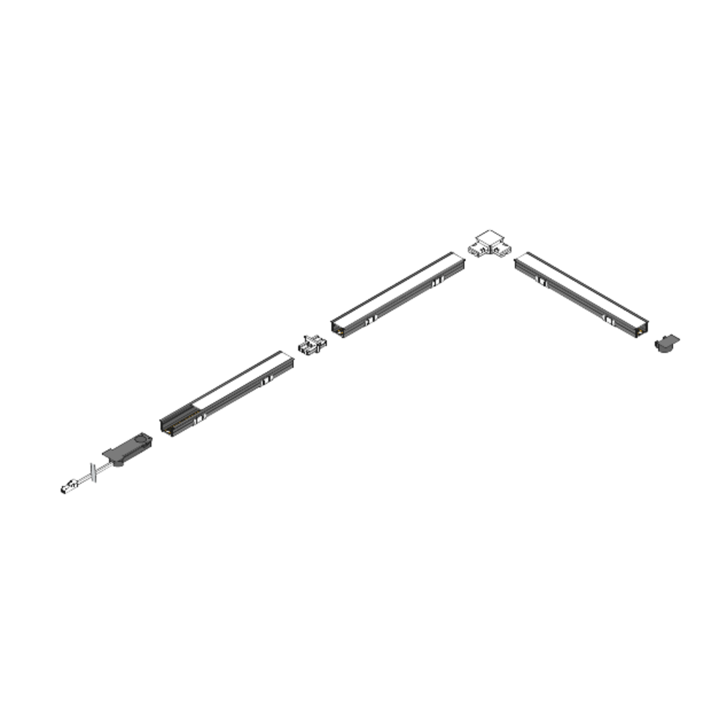 Moove3 led profiel 3m WDC 24V 10W/M zwart